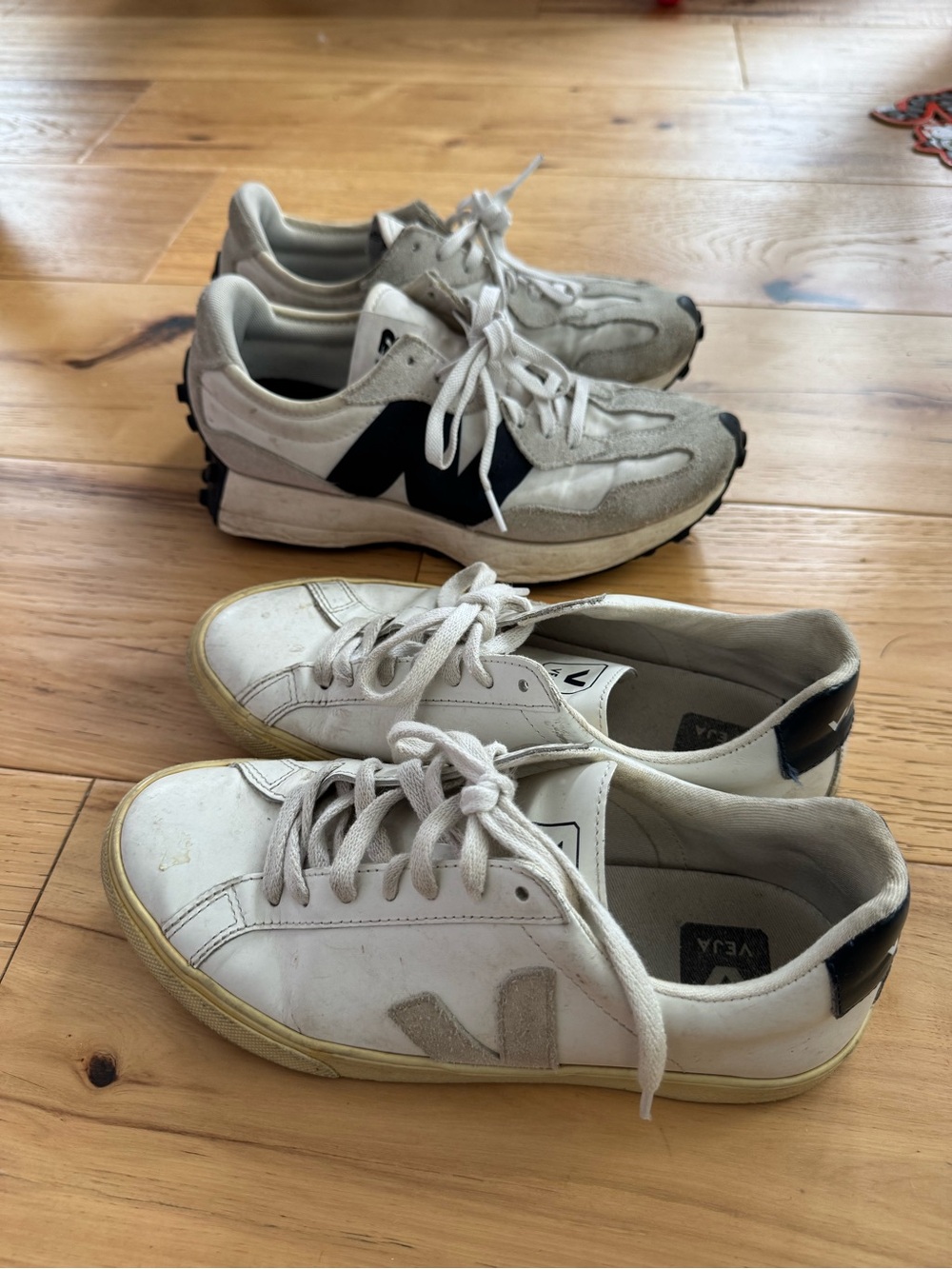 Veja White Canvas Sneakers with Light Gray Details